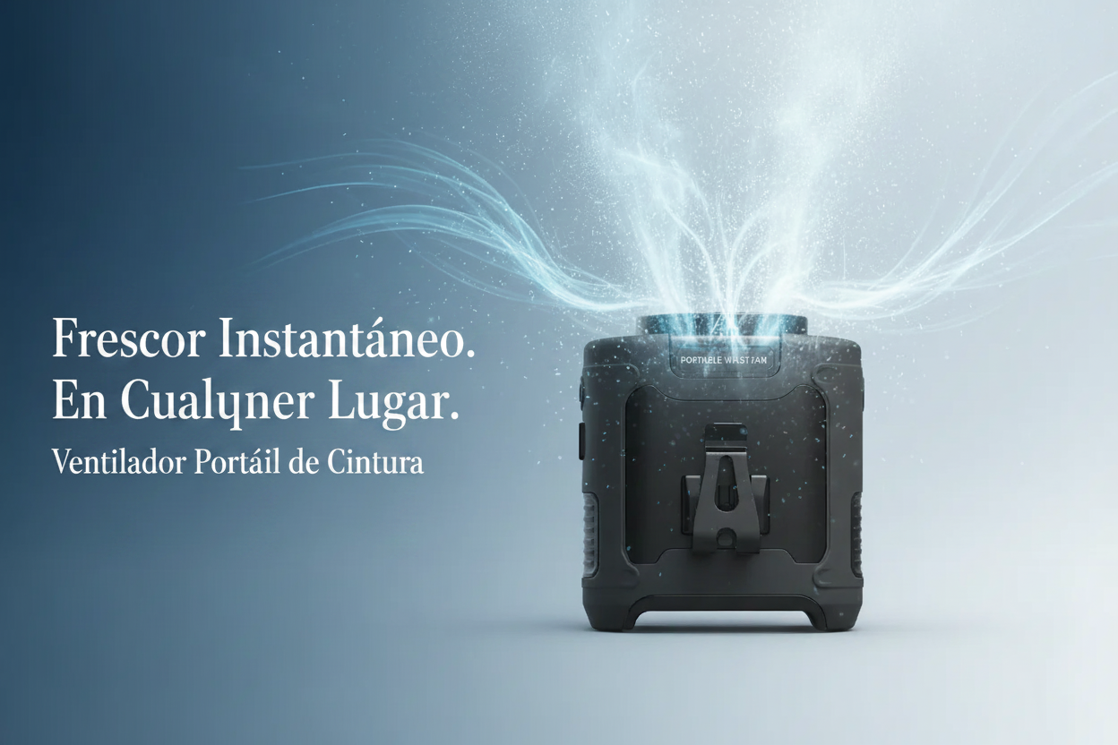 Ventilador Portátil de Cintura — Refréscat en Segundos | 5 Velocidades + LED + Batería 10000/20000mAh