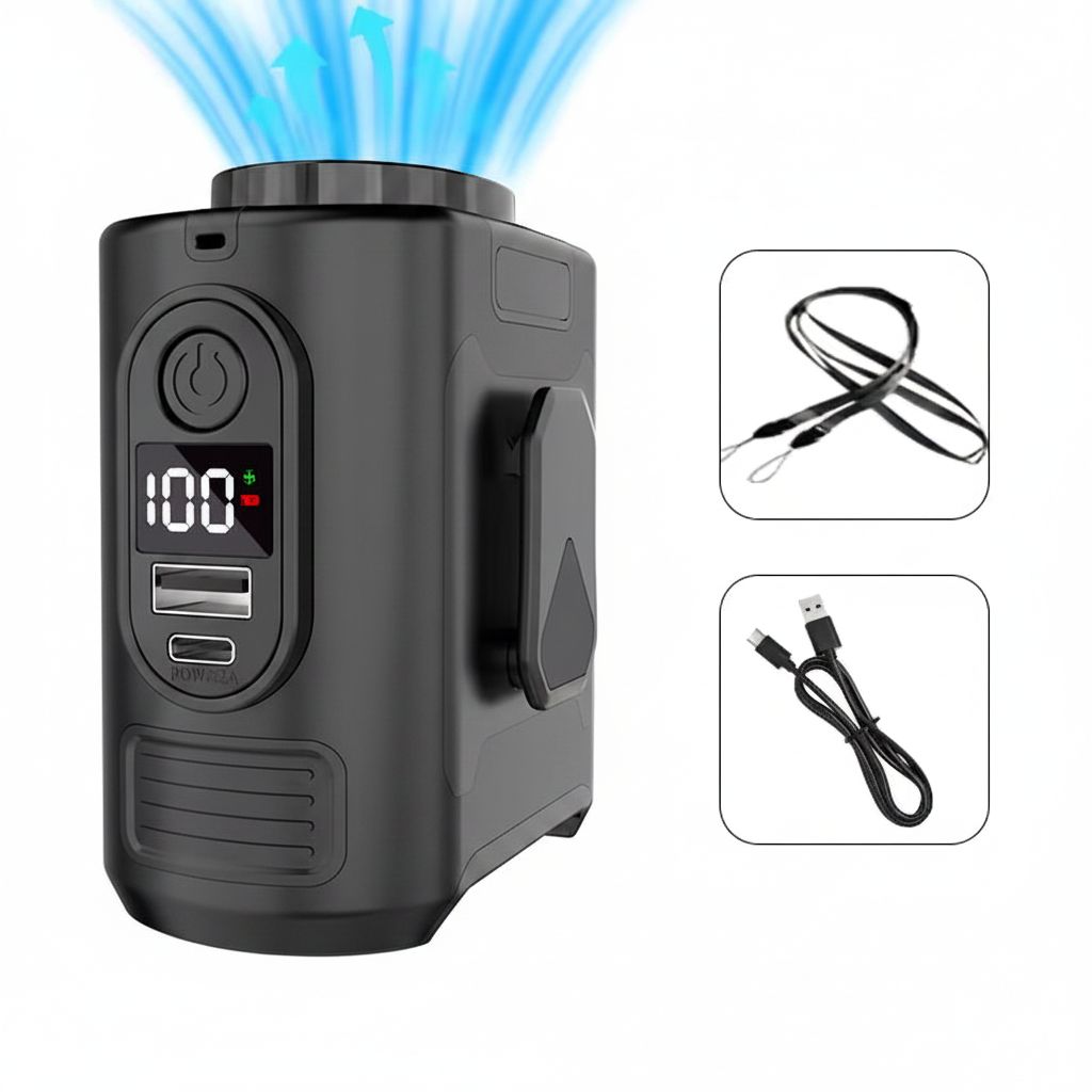 Ventilador negro con pantalla LED